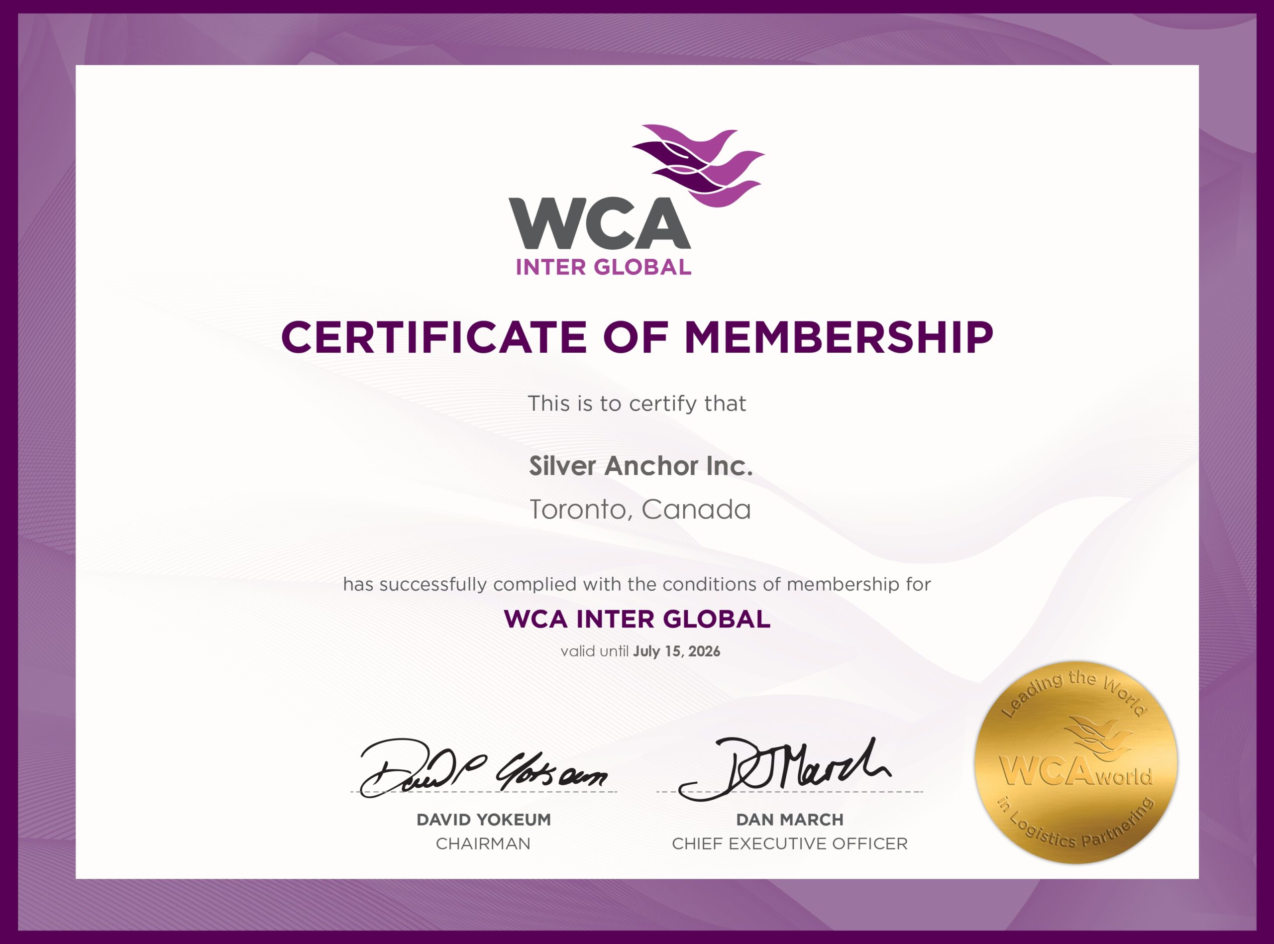 WCA Membership